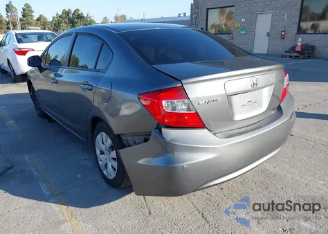 2012 Honda Civic Lx z USA, uszkodzony, nr VIN 2HGFB2F51CH311442